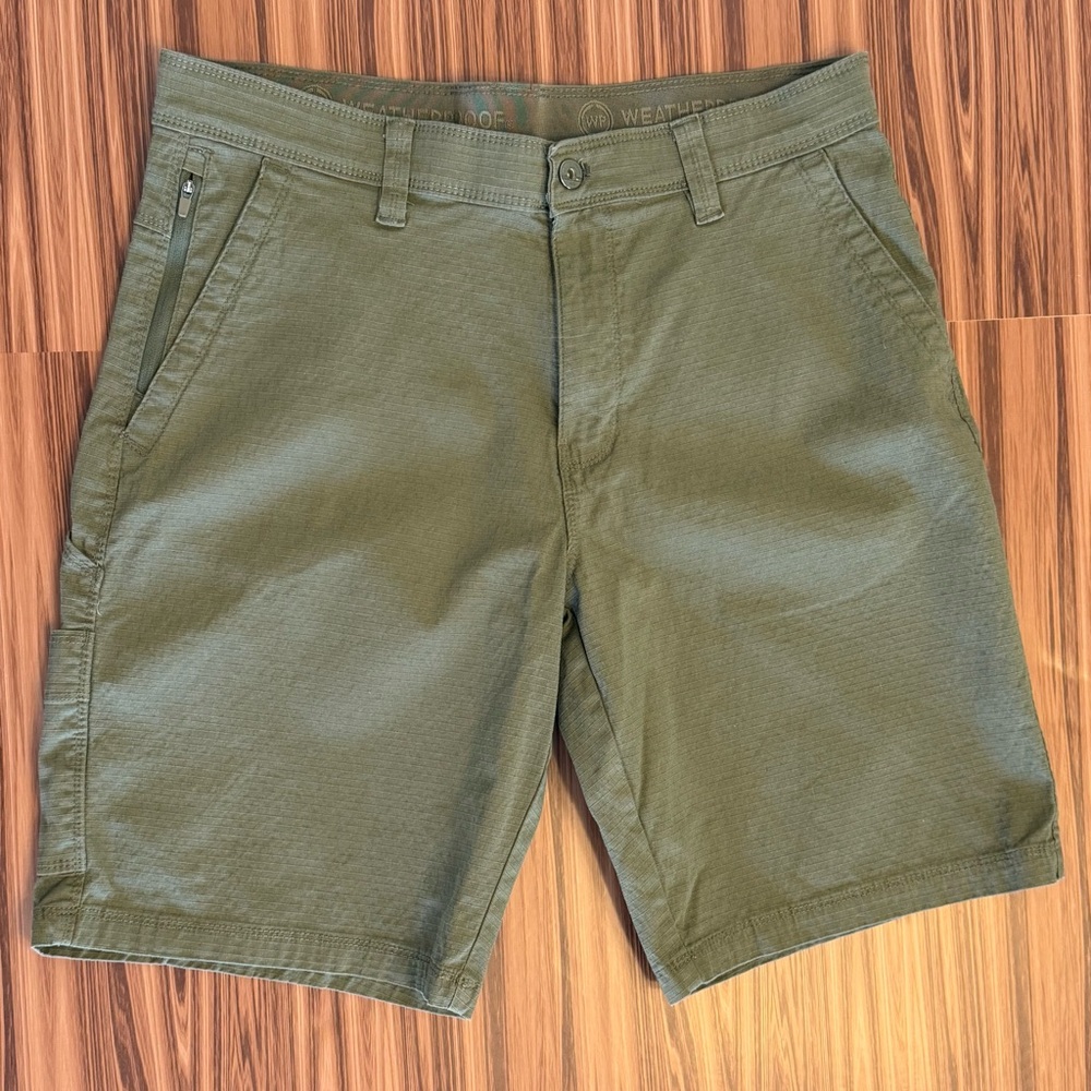 Weatherproof Men's Cargo Shorts Olive Hiking Camping Outdoor Gorpcore Sz 34